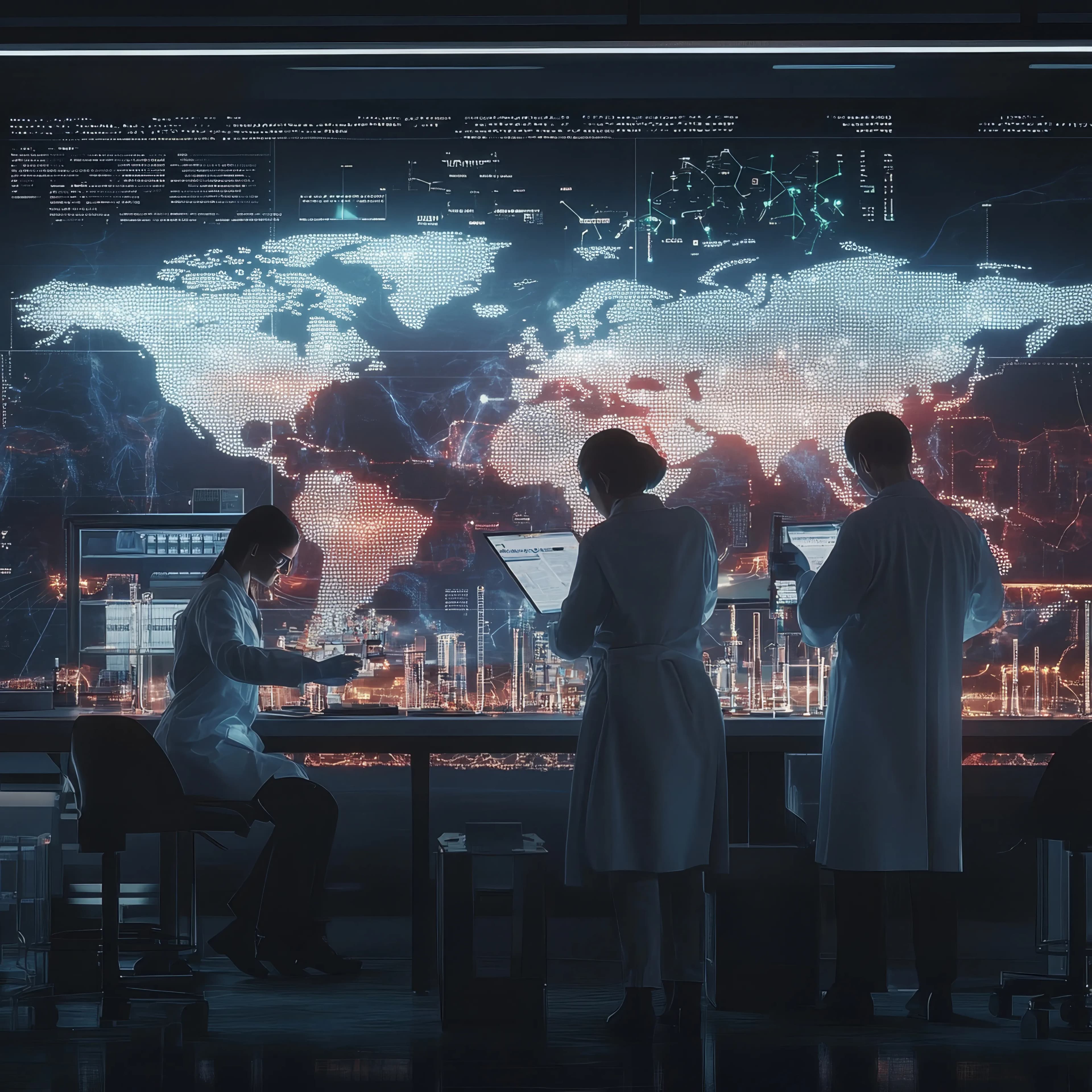 silhouette-team-doctors-white-coats-standing-front-world-map silhouette-team-doctors-white-coats-standing-front-world-map